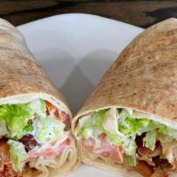 Ranch Chicken Wrap · Marinated Grilled Chicken with  Bacon Lettuce Tomatoes and Ranch Dressing