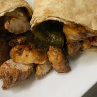 Chicken Teriyaki Wrap · Grilled Marinated Teriyaki Chicken with Grilled Peppers and Onions