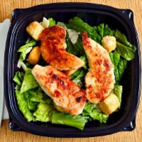 Chicken Caesar Salad · Grilled Chicken Served on Bed of Romaine Lettuce with Parmesan Cheese Croutons and Caeser Dr...