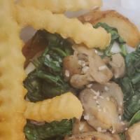 Spinach Mushroom Sandwich · Sautéed spinach, mushrooms, and onions with provolone cheese.