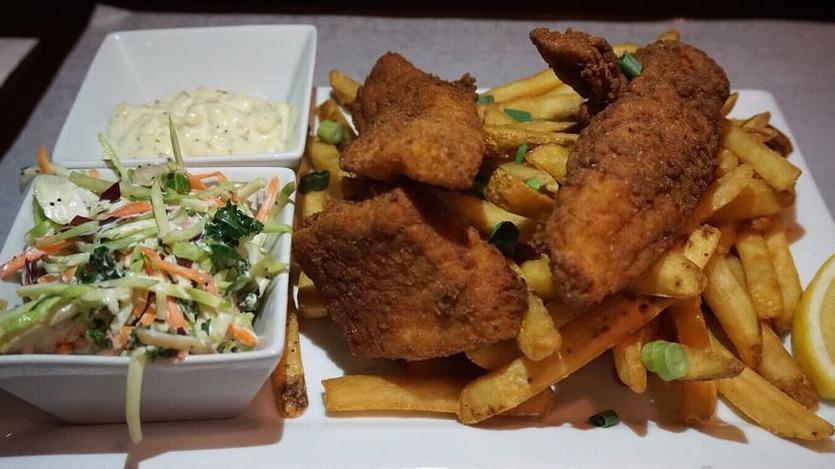 Fish And Chips · Fried haddock fillet with hand-cut fries, house slaw and homemade tartar sauce.