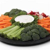 Build Your Own Veggie Tray (Small-Serves 10-12, Medium-Serves 14-16, Large-Serves 20-25) · Select from various vegetables to build your own tray.