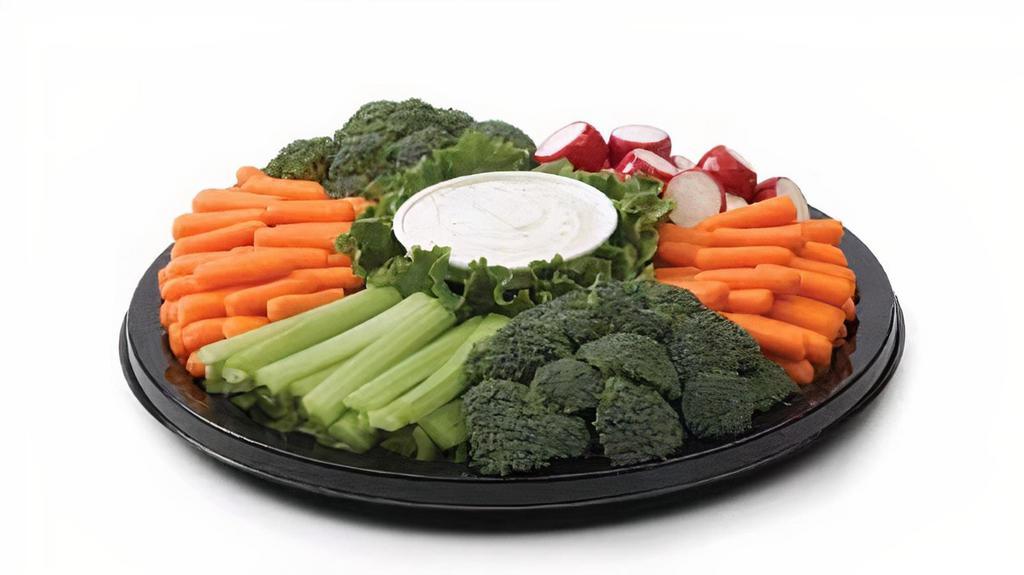 Build Your Own Veggie Tray (Small-Serves 10-12, Medium-Serves 14-16, Large-Serves 20-25) · Select from various vegetables to build your own tray.