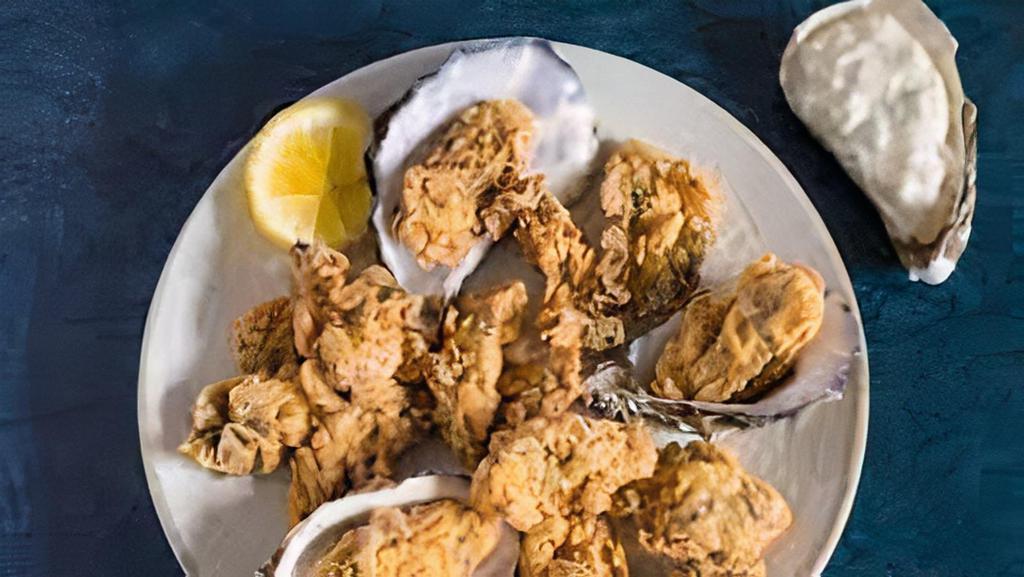Oyster Platter · Served with Hush Puppies, Cole Slaw, Tartar Sauce, Cocktail Sauce. Comes with 10 Pieces of oyster