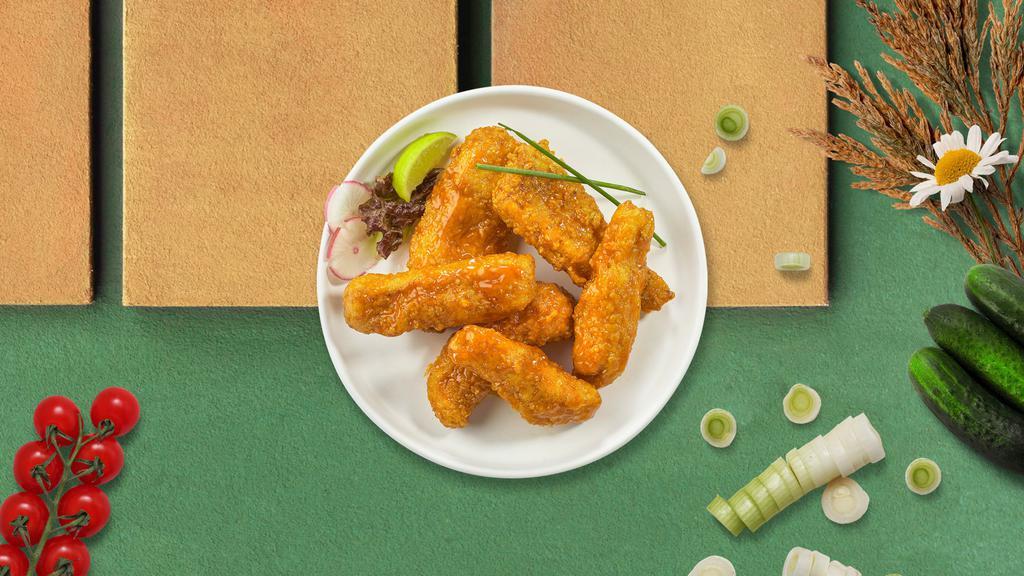 Buffalo Finger  · Buffalo chicken finger breaded and fried until golden brown before being tossed in buffalo sauce.