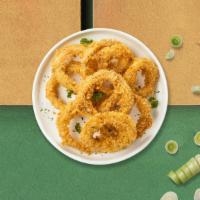 Onion Rings  · (Vegetarian) Sliced onions dipped in a light batter and fried until crispy and golden brown.
