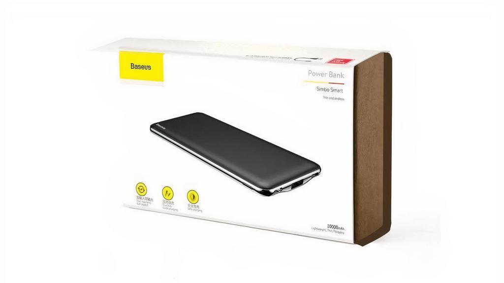Baseus Simbo Powerbank 10000Mah Usb-C Pd · Dual input and dual output, so dual quick charging. As well as safe. Very thin and convenient to carry around 10,000mAh, Li-polymer battery. 

Type-c input 5V - 2.4A Max
Lightning input 5V - 1.5A Max
Type-c output 5V - 3.0A Max
USB output 5V - 2.1A Max