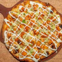 Buffalo Chicken (Large) · Buffalo chicken, mozzarella and blue cheese crumbles finished with scallions, celery, and ou...