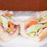 Hoagies · Served with lettuce, tomatoes, and onions.