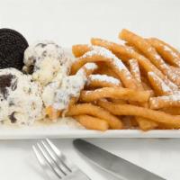 Funnel Cake Fries With Ice Cream · Vanilla or Chocolate or Strawberry or Cookies & Cream