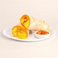 Breakfast Quesarito · A classic breakfast burrito but even better. Scrambled eggs, melted cheese, and salsa wrappe...