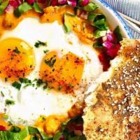Sweet Potato Shakshuka · Chickpea | Sorrel | Two Sunny Eggs
