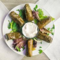 Grape Leaves · Served with six pieces.