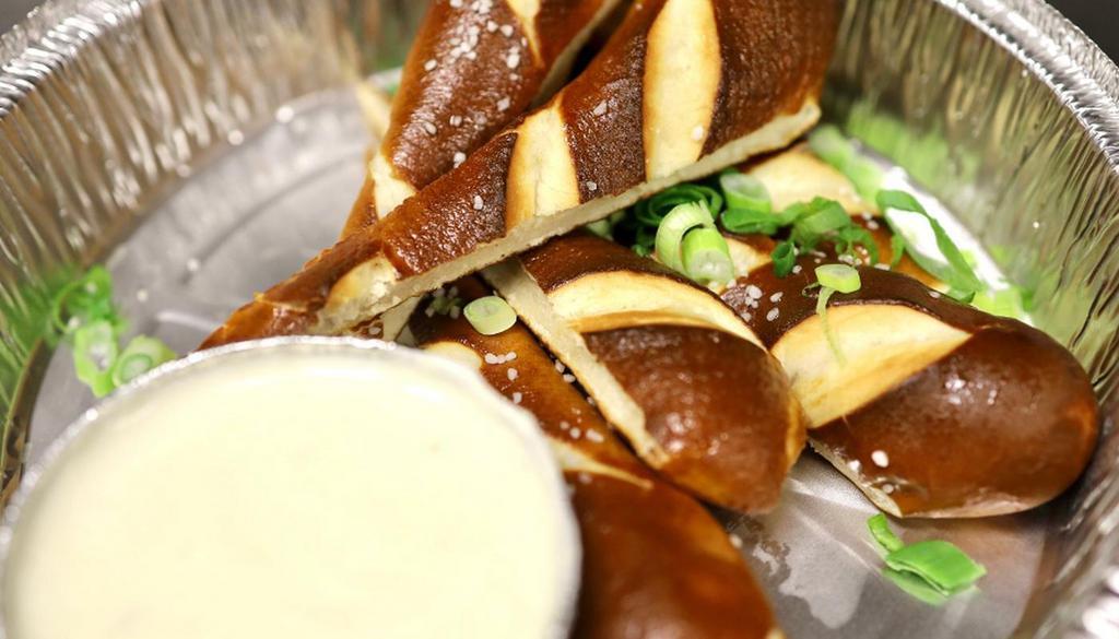 Baked Bavarian Pretzels · Salted pretzels served with house-made craft beer cheese