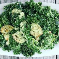 Kale Salad · Curly Kale, Buttermilk Ramp Dressing, Kelp Seasoned Croutons, Valley Shepherd Oldwick Cheese