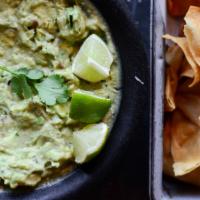 Chips & Guacamole · Freshly made. Contains dairy. Please order our Vegan Guacamole if you wish for dairy free.
