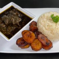 Authentic Cassava Leaves · This wholesome dish is healthy and made with kunta fish, oxtail or goat, crayfish, dry shrim...