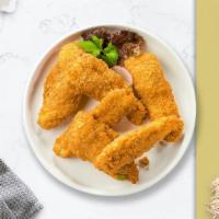 Chix Fingers · Chicken fingers breaded and fried until golden brown.