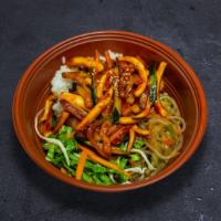 Holy Moly Spicy Noodles · Choice of tofu or beef or chicken or pork or squid or shrimp, stir-fried ramen noodle with o...