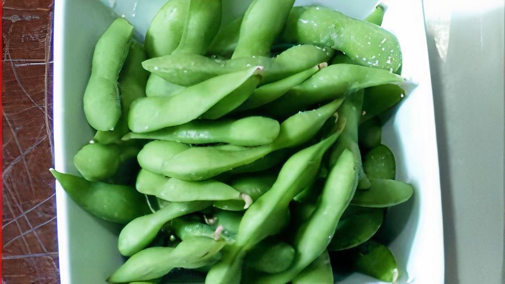 Edamame · Boiled young soybeans lightly seasoned in salt.