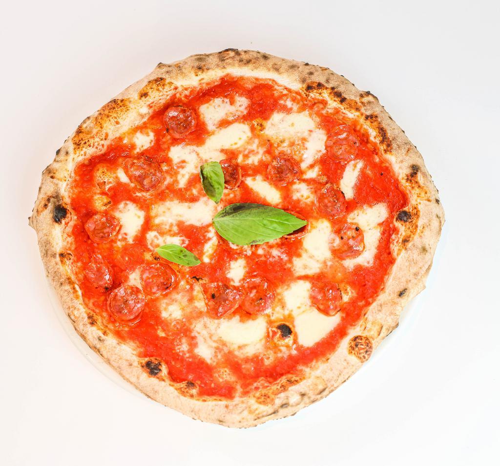 Massese · San marzano tomato sauce, buffalo mozzarella, Ferrarini spicy salami (contains: dairy, gluten, pork).