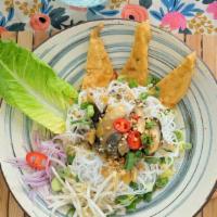 Noodle Salad · Romaine lettuce, cucumber, pickled daikon and carrot, cilantro, basil, vermicelli rice noodle.