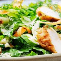 Crispy Chicken Salad (+Large Garden Salad) · Fresh and healthy garden salad, comes with dressing on the side, served with crispy chicken ...