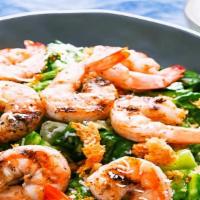 General Tso Shrimp Salad (+Large Garden Salad) · Fresh and healthy garden salad, comes with dressing on the side, served with general tso shr...