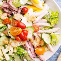 Chef Salad · Fresh and healthy garden salad, comes with dressing on the side, topped with turkey breast, ...