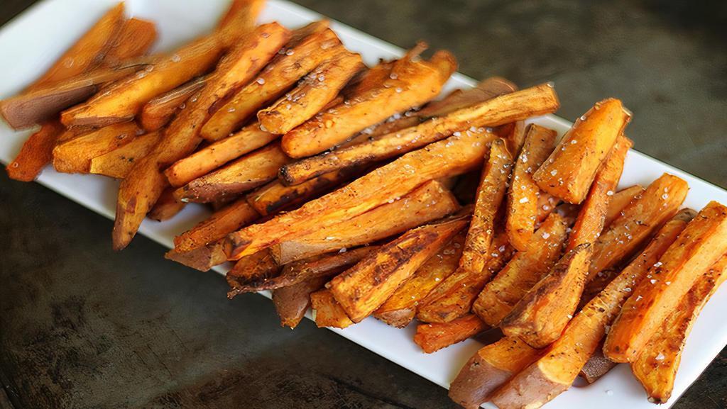 Sweet Potato Fries · Crispy, perfectly seasoned, fried sweet potato fries.