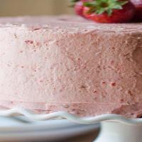 Yellow Cake W/ Strawberry Frosting · Moist yellow cake with vanilla flavor pairs perfectly with the strawberry frosting for the p...