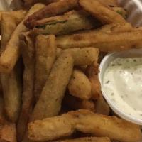 Zucchini Fries · House made with a side of ranch dressing
