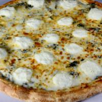 White Pizza (Small) · Our fresh dough basted with a touch of oil and sprinkled lightly with garlic, topped with a ...