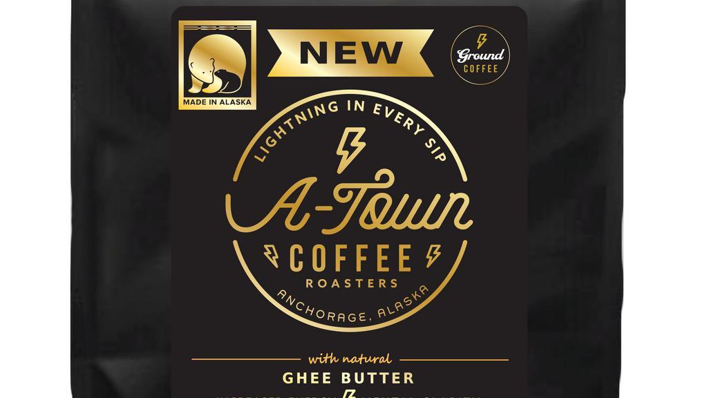 Grass-Fed Ghee Butter Coffee - Whole Beans · A-Town's Coffee is 100% fair trade and hand-roasted to perfection. Every bean is evenly roasted with Grass-Fed Ghee butter* that: eliminates the bitter aftertaste, while delivering a silky-smooth rich flavor. provides healthy fats and is rich in Vitamins A, D, and E.delivers a non-chemical source of increased energy while empowering mental clarity and optimizing digestion. A-Town’s products are safe for individuals who are gluten-free and lactose intolerant. Grass-Fed Ghee butter contains Butyrate, an essential short-chain fatty acid that acts as a detoxifier and improves colon health. It’s been shown to support healthy insulin levels, is an anti-inflammatory, and may be helpful for individuals suffering from IBS, Crohn’s disease, and ulcerative colitis.