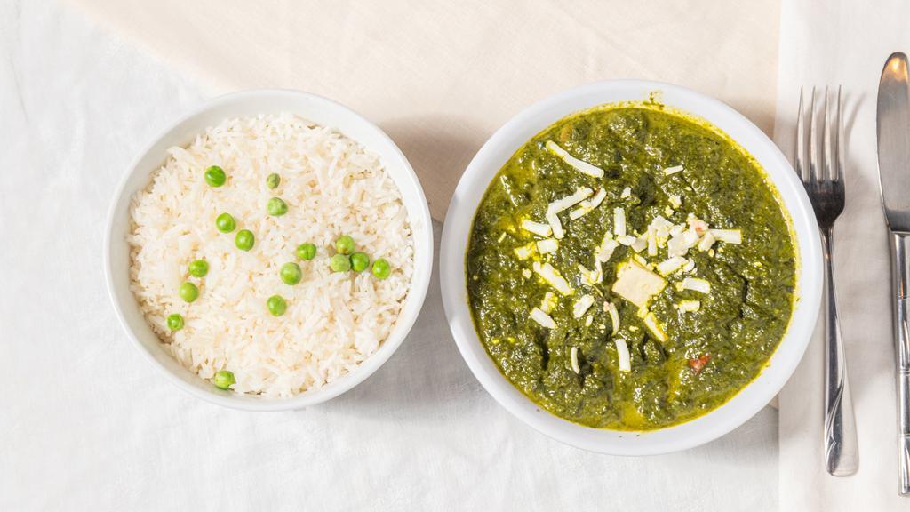 Saag Paneer · Homemade cottage cheese cooked with spinach, herbs and spices.