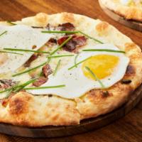 Breakfast Pizza · mozzarella, cheddar, bacon, sunny side eggs.

consuming raw or undercooked meats, poultry, s...