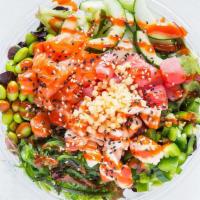 The Duke (Mix) · Tuna, salmon, shrimp, seaweed salad, jalapeno, sweet onion, edamame, cucumber, OG sauce (con...