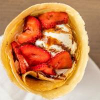 Strawberry Whipped · Strawberry, whipped cream, and sauce