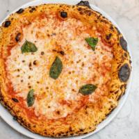 Margherita Pizza · Tomato passata, fresh mozzarella, basil.