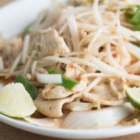 Phở Xào Thái · Spicy. Pad Thai. A choice of beef or chicken. Stir-fried with bean sprouts, onions, rice noo...