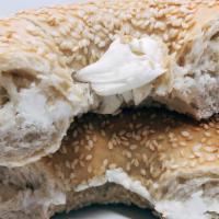 Bagel Cream Cheese · Plain or everything bagel with cream cheese