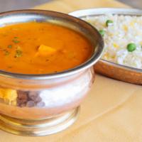 Paneer Tikka Masala · Homemade cheese cubes cooked in a tangy tomato sauce. Served with saffron basmati rice and m...
