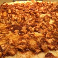 Bbq Chicken Pizza · with chicken and BBQ sauce.
