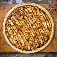 Chicken Cookout Bbq Pizza  · Barbecue sauce, juicy chicken, mozzarella, marinara, chopped garlic, fresh basil, and extra ...
