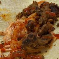 Spicy Pork Taco · korean bbq marinated spicy pork, pickled radish+carrot