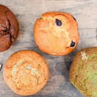 Muffins · Chocolate, Poppy seed, Blueberry, Green Tea, Nutty Banana, Zucchini, Cranberry Orange, Raspb...