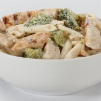 Chicken, Broccoli, Penne (Cold, 16 Oz) · White meat chicken, broccoli, penne pasta in a creamy alfredo sauce. 16 oz