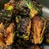 Fried Brussels Sprouts · fresh fried brussels sprouts with a balsamic dressing