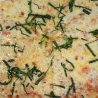 Margherita Pizza · Fresh tomato sauce, mozzarella, and fresh basil.