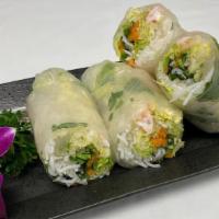 Shrimp Vietnamese Summer Roll · Cooked shrimp, ,mixed greens and vermicelli rolled in rice paper wrap. 2 pieces
